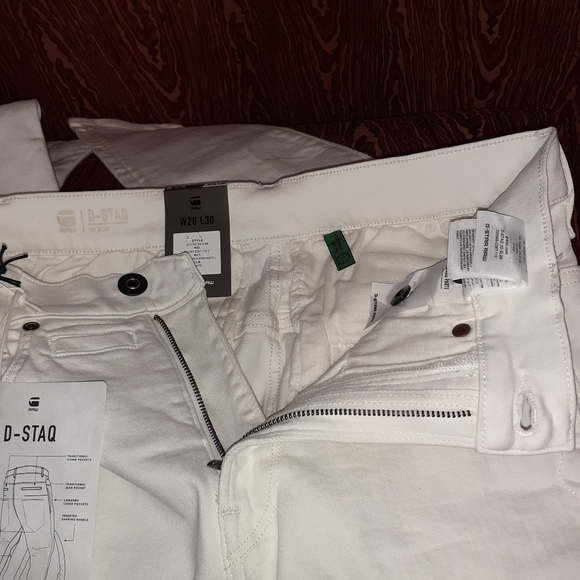 NWT G STARR RAW D-STAQ 3D SLIM WHITE WOMEN'S JEANS SIZE 28/30 SUPER STRETCH - Picture 7 of 16